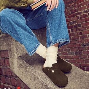 Birkenstock Boston Soft Footbed Mocha Brown Suede Clogs Women 11 Men 9 Comfort